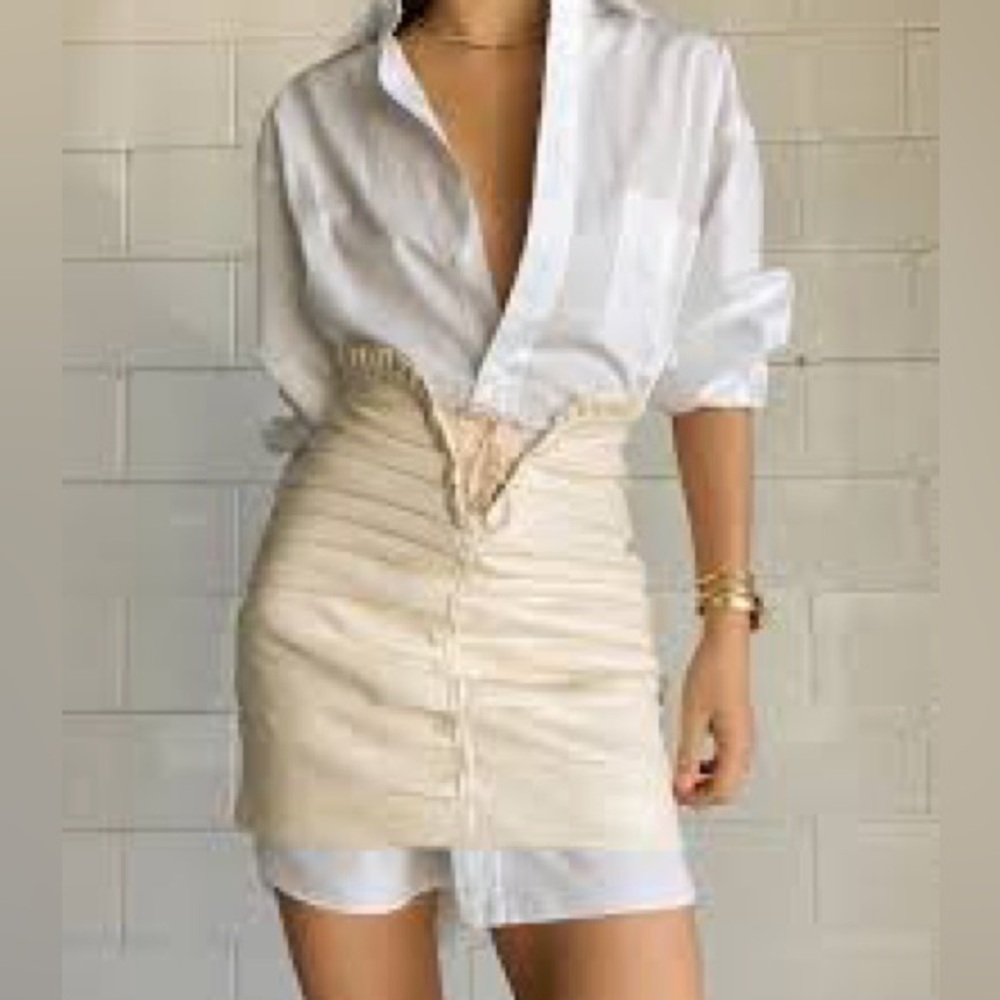 For Love & Lemons Afton Pleather Mini Skirt